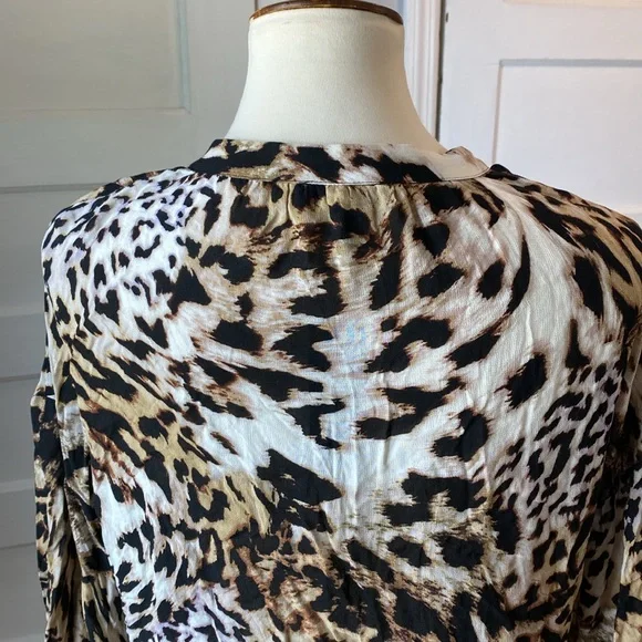 NWT Banana Republic Leopard Print Popover Blouse, Size M - Picture 8 of 14